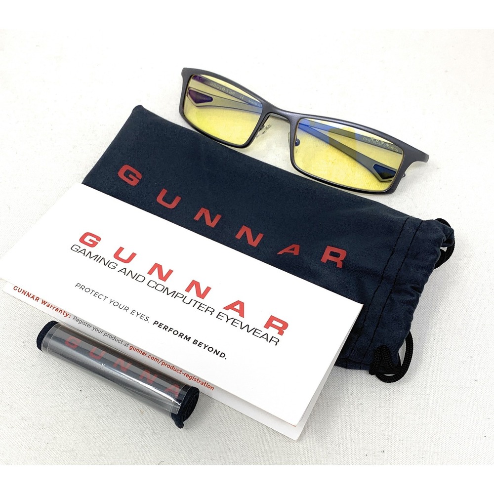 GUNNAR Gaming & Computer Eyewear Phenom Graphite Amber Tint Blue Light Block - Picture 2 of 10